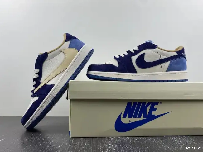 1st Kicks SCOTT DM7866-808 X TRAVIS CUSTOM AIR 1 JORDAN 0615
